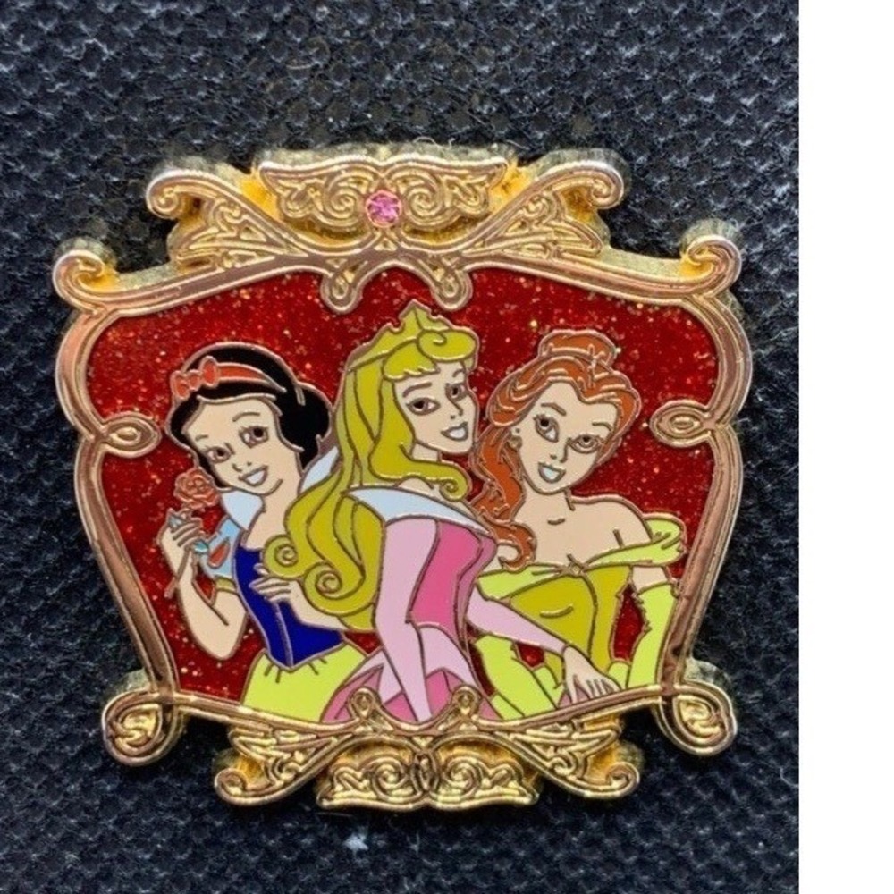 disney Pin 2008 Princess Snow White Aurora Sleeping Beauty Beast Belle Glitter